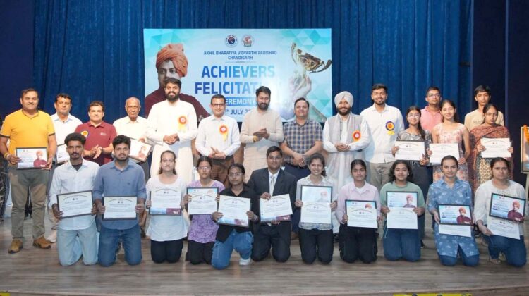 ABVP Chandigarh Organizes Achievers Felicitation Ceremony on 77th Foundation Day