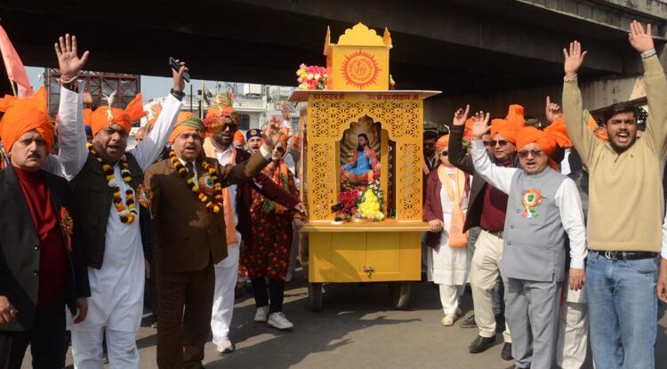 Grand Shobha Yatra Held in Jammu on the Eve of 649th Prakash Utsav of Guru Ravidas Ji