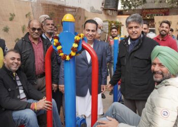 Manish Tewari Inaugurates Open-Air Gym in Behlana Village