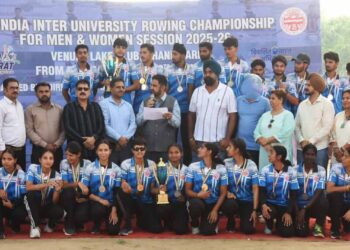 Panjab University Dominates All India Inter-University Rowing Championship, Lifts Winners’ Trophy