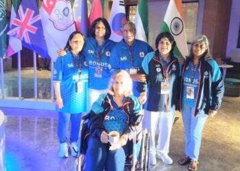 Indian Women " A" team ( Varalakshmi Periasamy,Sumathi Iyer, Ameeta Raythatha, Vasanti Shah, Asha Sharma and Puja Batra : not in order) which reached the semi final of the Women event in 5th Asia Cup Bridge Championship