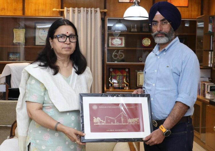 PU Alumnus Ajaypal Singh Dhaliwal Felicitated by VC After Scaling Mount Everest