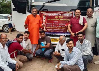 Devotees Leave from Chandigarh for Mehandipur Balaji, Salasar Balaji and Khatu Shyam Pilgrimage on Guru Purnima