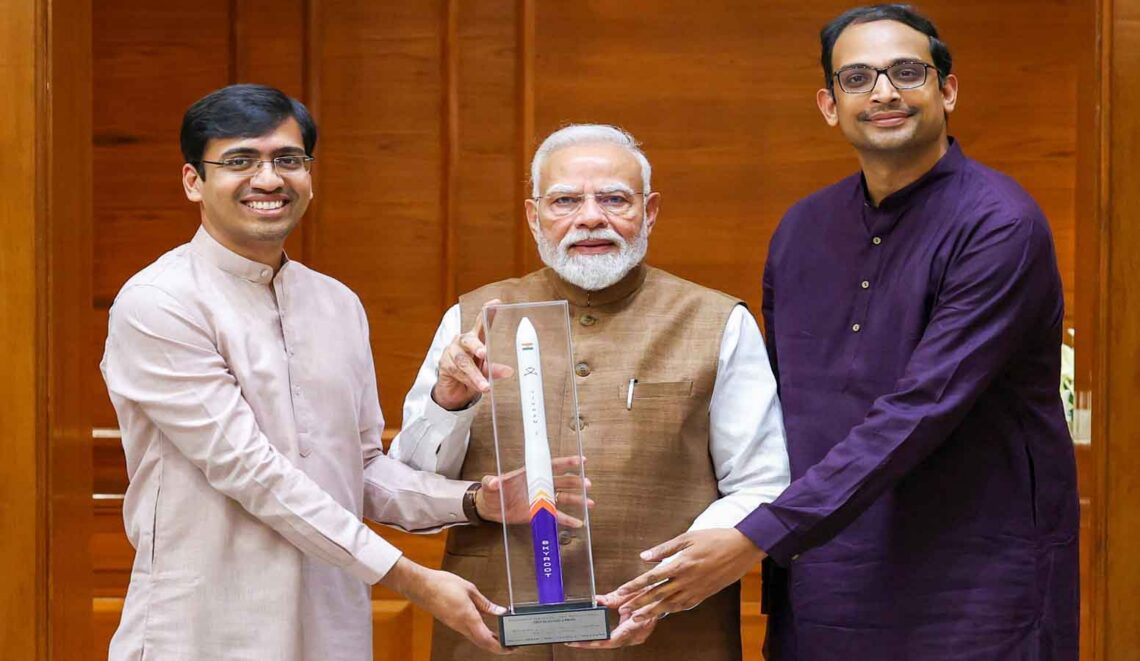 PM Modi Meets Skyroot Founders, Hails the ‘Vibrant Spirit’ of India’s Private Space Sector After Historic Vikram-1 Success