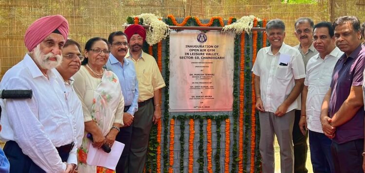 Chandigarh MP Manish Tewari Inaugurates Open-Air Gym at Sector 10 Leisure Valley