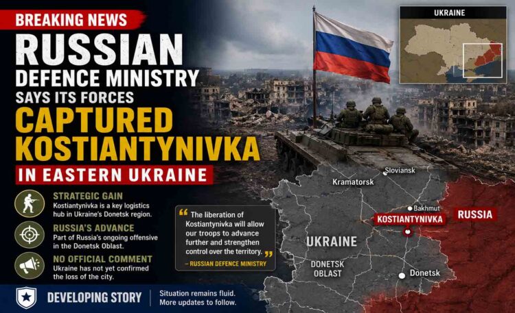 Russia Claims Control of Key Eastern Ukrainian City Kostiantynivka