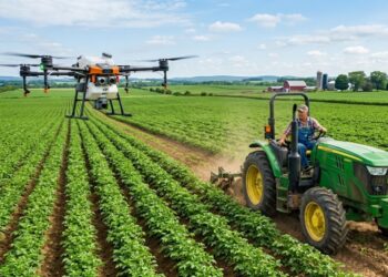 Drone Agriculture Tractor Field Farmring
