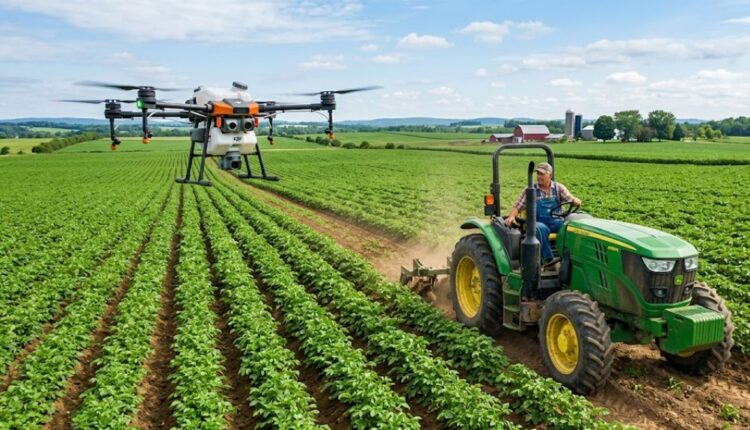 Drone Agriculture Tractor Field Farmring