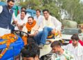 झज्जर पहुंचने पर भाजपा युवा मोर्चा के प्रदेश अध्यक्ष अक्षित दहिया का भव्य स्वागत