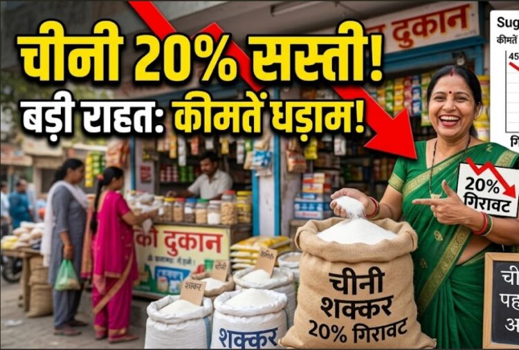 जमाखोरी पर सख्ती से चीनी के दामों में 20% तक गिरावट, सरकार ने आपूर्ति बढ़ाने के लिए उठाए कदम