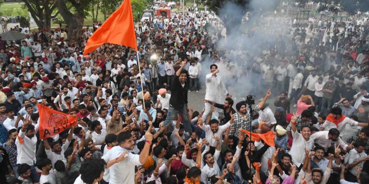 ABVP’s Ankit Bidhan Secures PU Student Council Presidency in Decisive Victory
